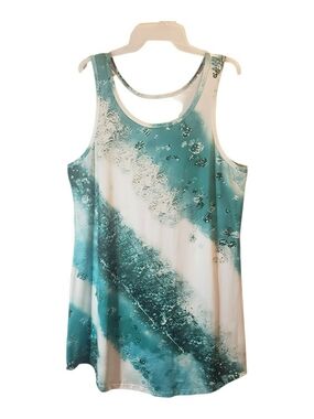 Emery Rose lg sleeveless tunic abstract marble print summer dress. New